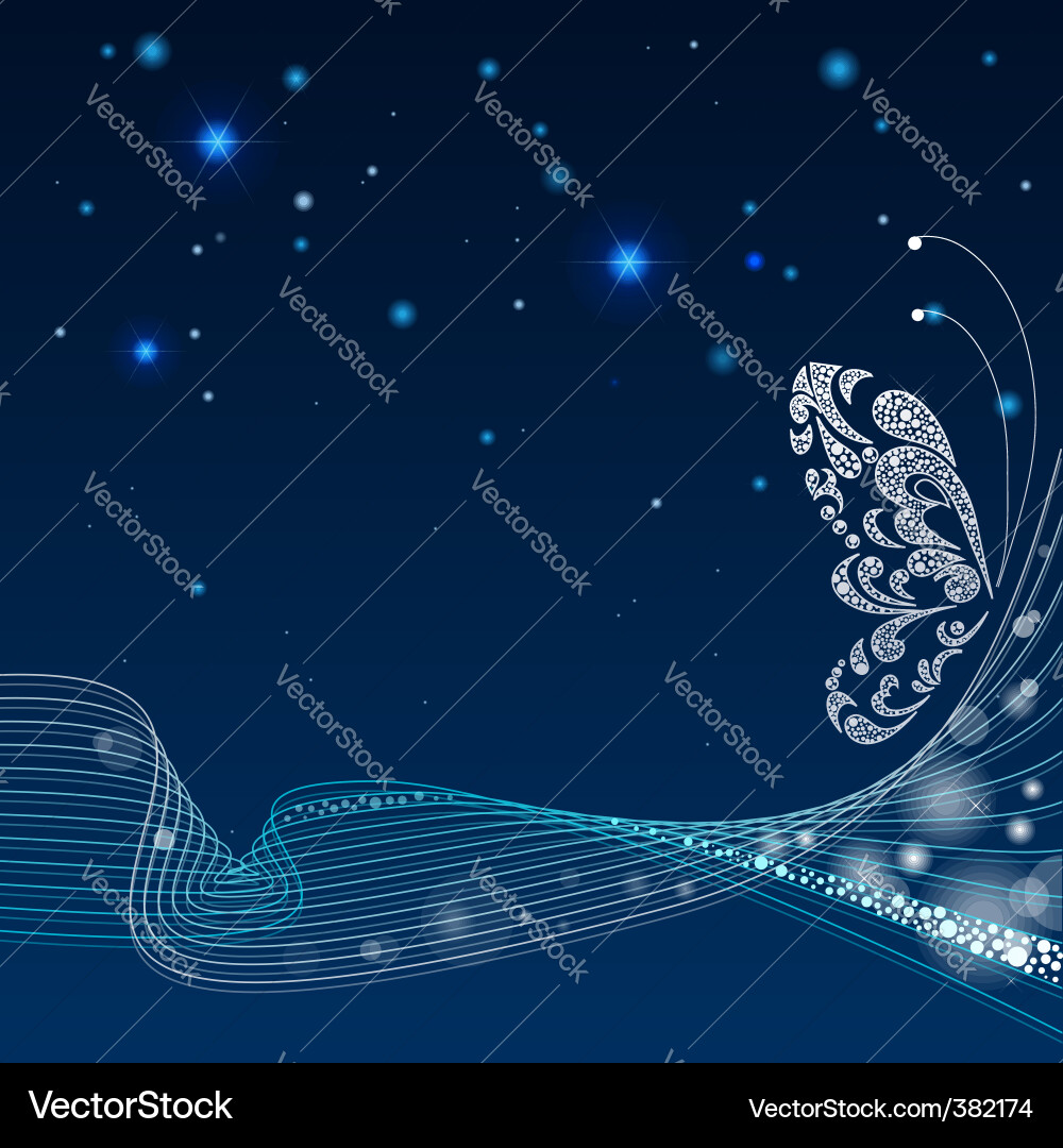 Abstract background with butterfly Vector Image