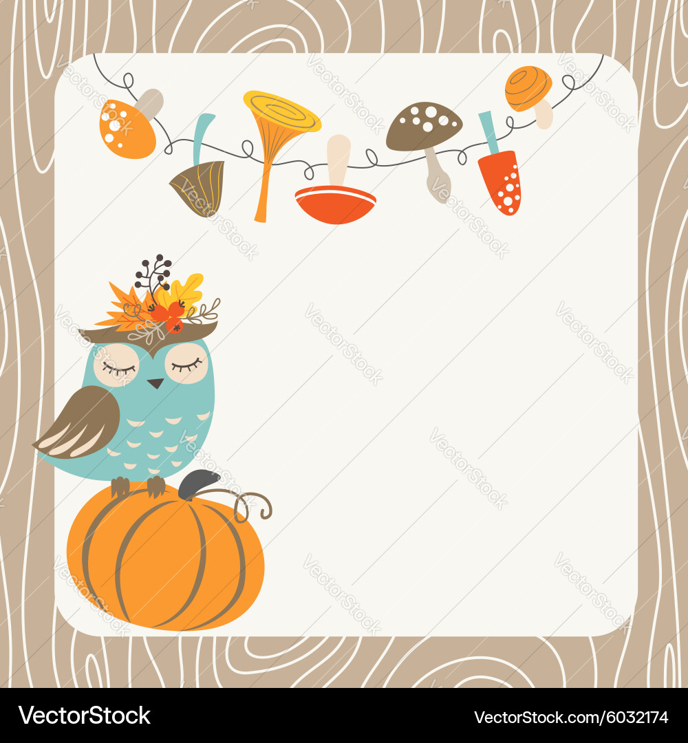 Autumn owl Royalty Free Vector Image - VectorStock