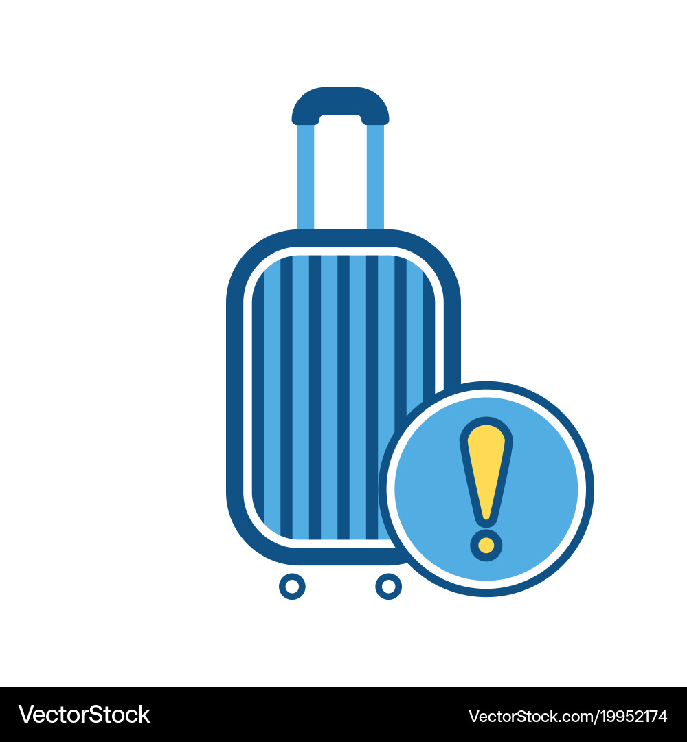 Baggage luggage suitcase warning icon Vector Image