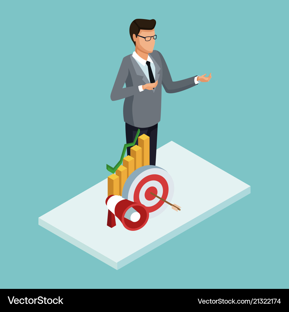 Businessman isometric concept Businessman isometric concept vector image