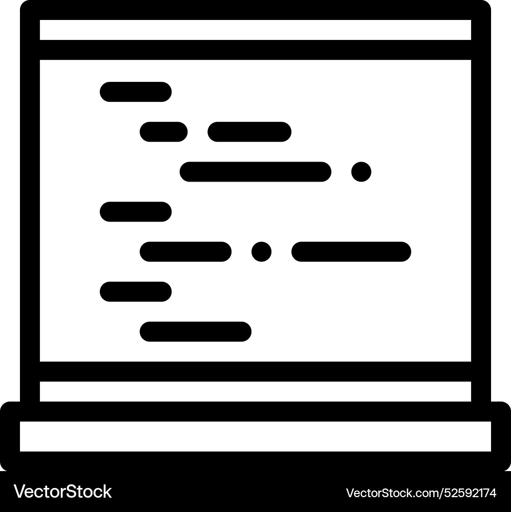 Coding icon thin linear style design isolated Coding icon thin linear style design isolated vector image