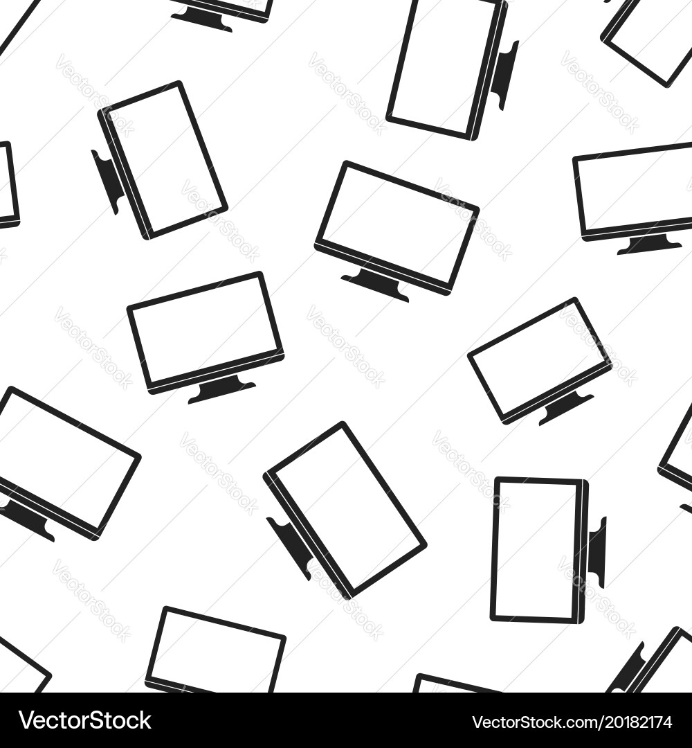 Computer monitor seamless pattern background vector image