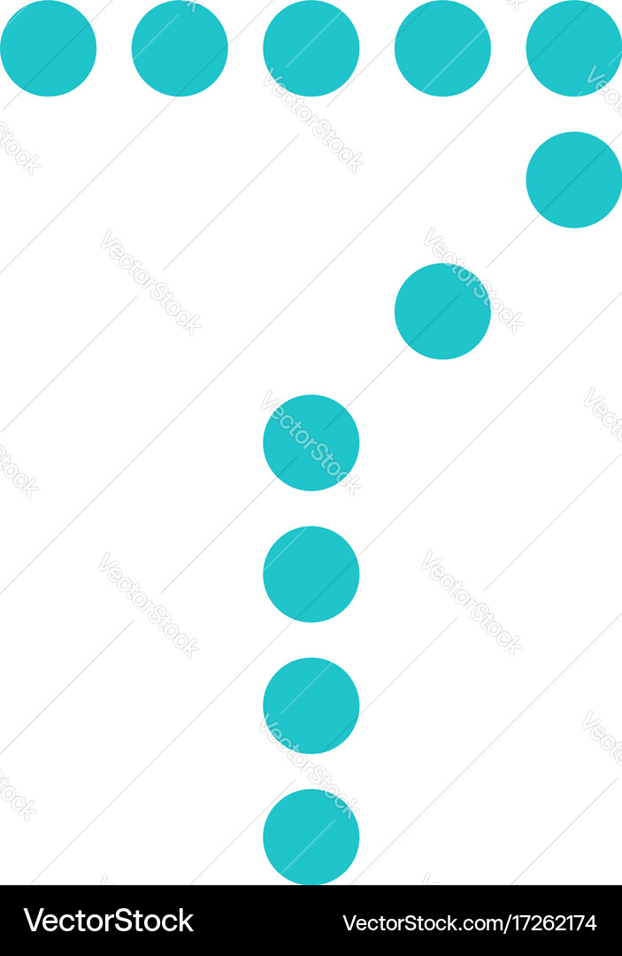Digital number 7 seven display board round dot vector image