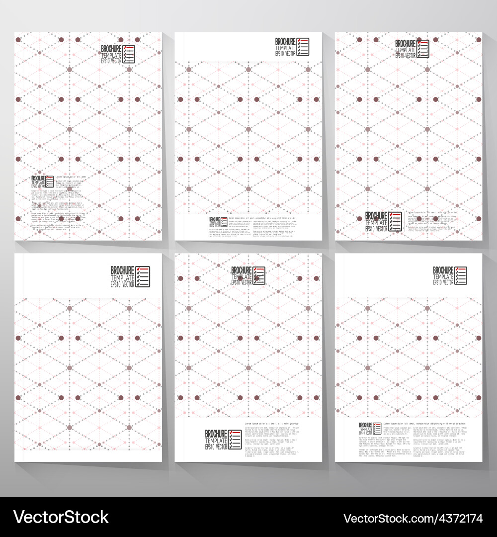Dotted pattern with rhombus and nodes brochure vector image