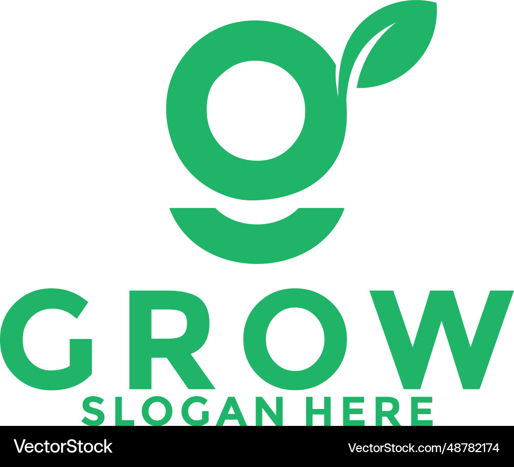 Grow logo design lettering template letter g Grow logo design lettering template letter g vector image