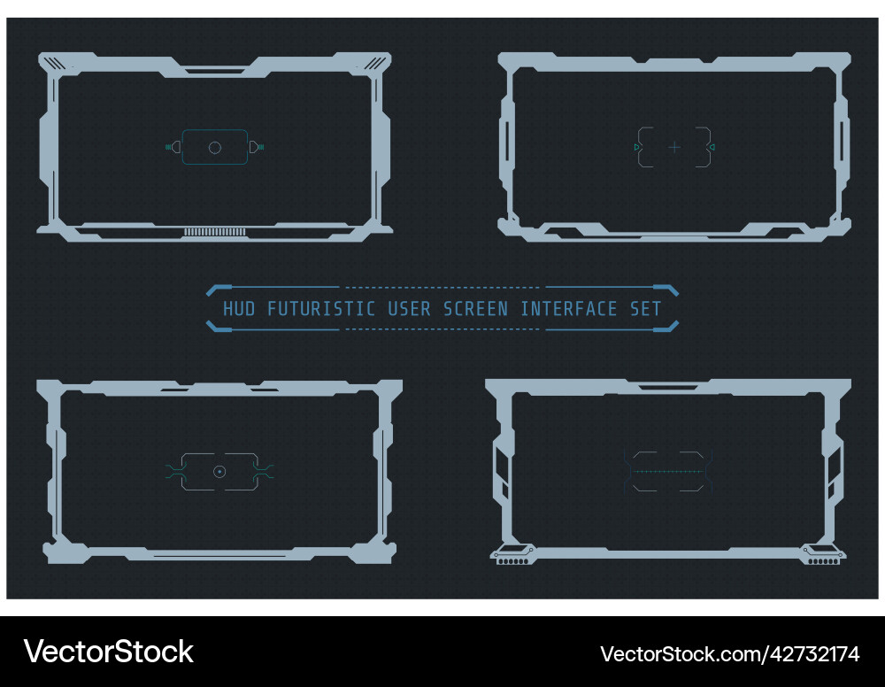 Hud futuristic user screen control interface set Hud futuristic user screen control interface set vector image
