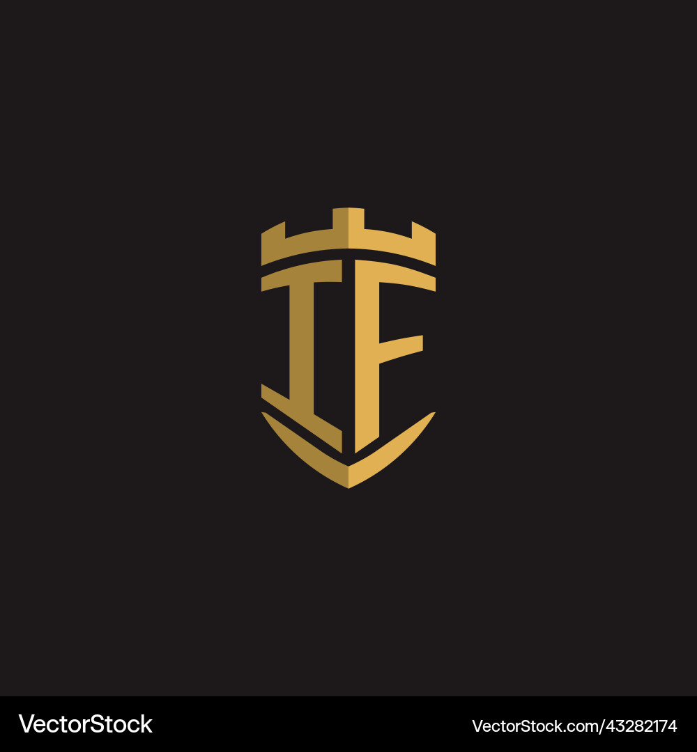 Initials if logo monogram with shield style design vector image