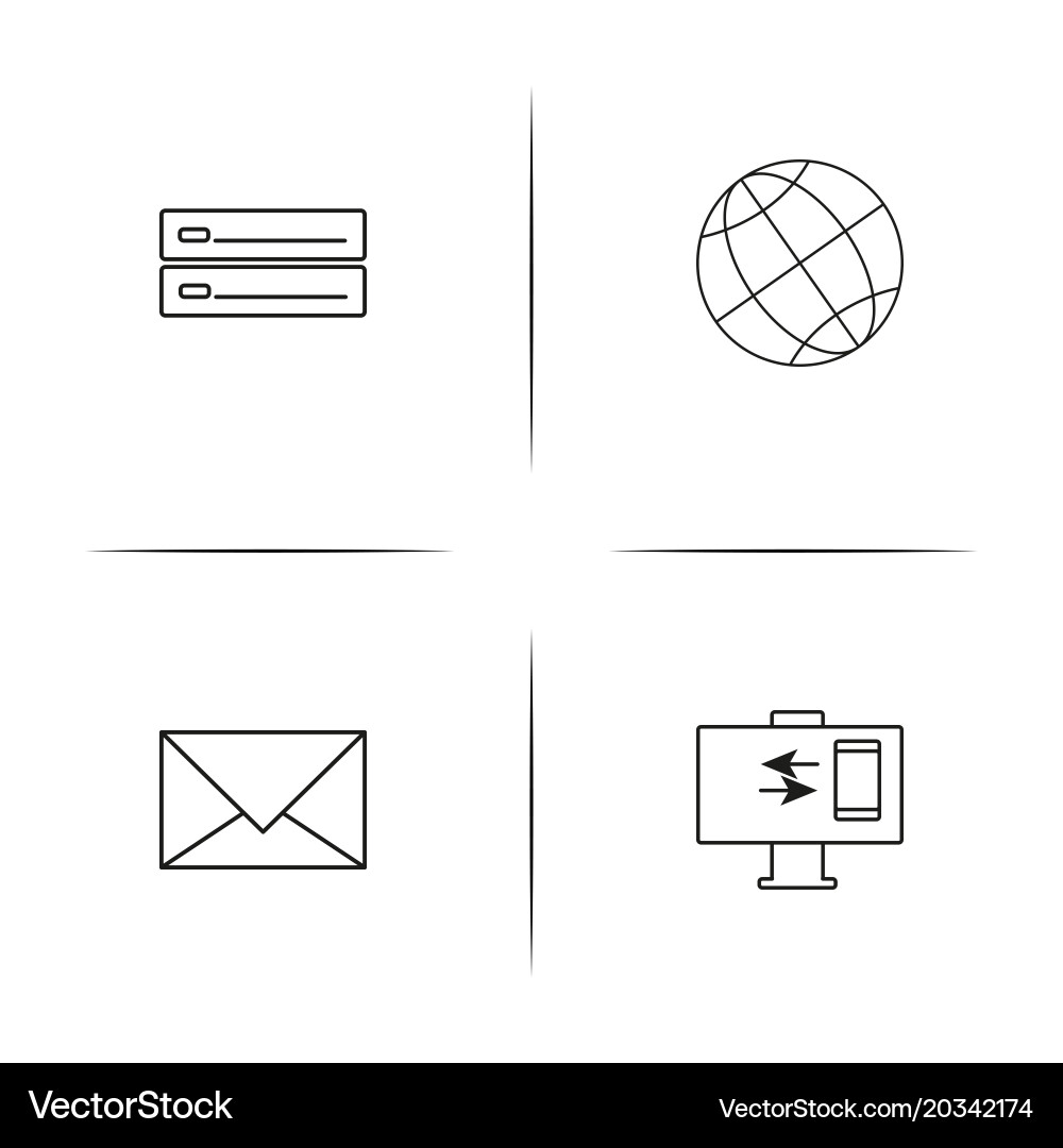 Internet technologies simple linear icon vector image