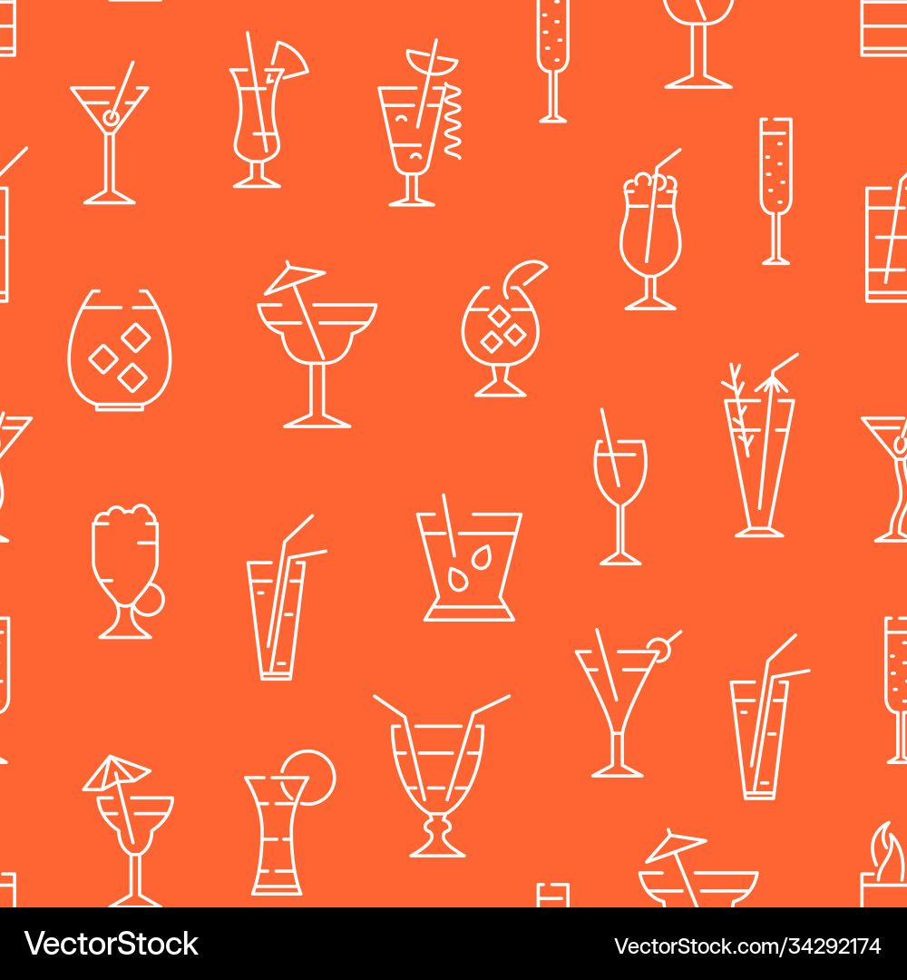Klassische alkoholische Cocktails Dünne Linie Konzept Klassische alkoholische Cocktails Dünne Linie Konzept vektorbild