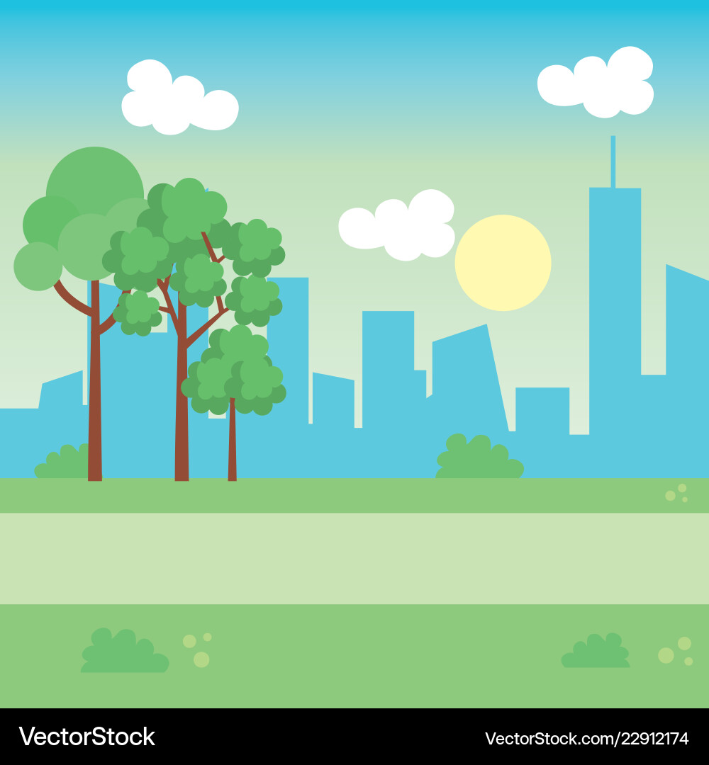 Landscape park scene icon Royalty Free Vector Image