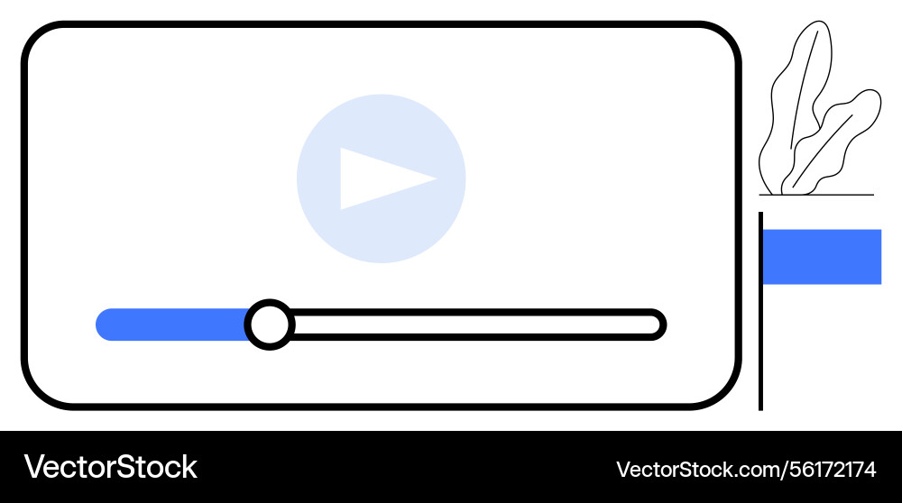 Media player interface with progress bar and play Media player interface with progress bar and play vector image