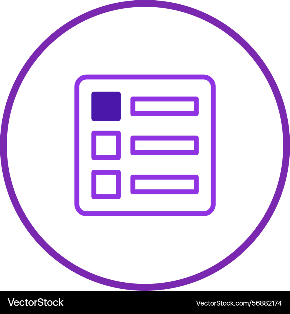 Minimalist to-do list icon with circular frame Minimalist to-do list icon with circular frame vector image