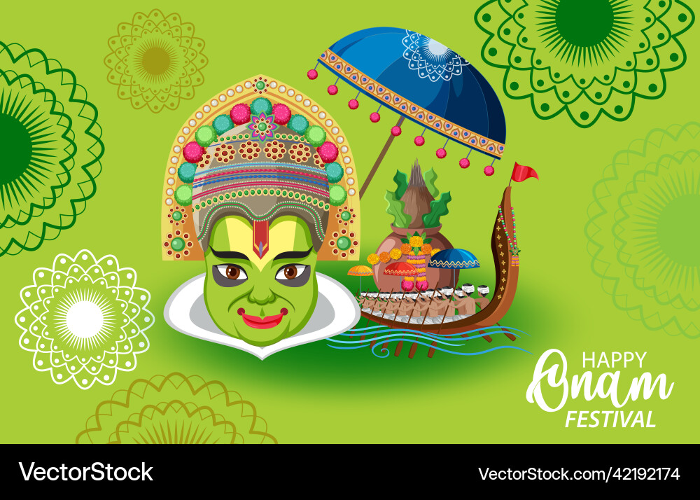 Onam Hindu Ernte Festival Poster Onam Hindu Ernte Festival Poster vektorbild