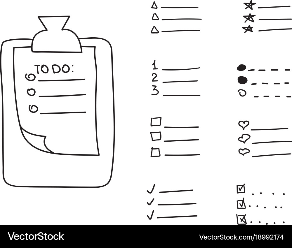 Outline check to do list bullet Vector Image