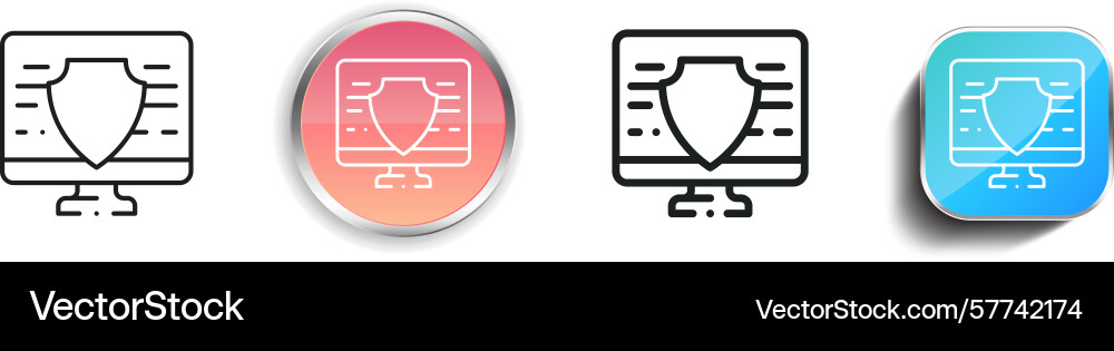Protected icon thin linear regular and button Protected icon thin linear regular and button vector image
