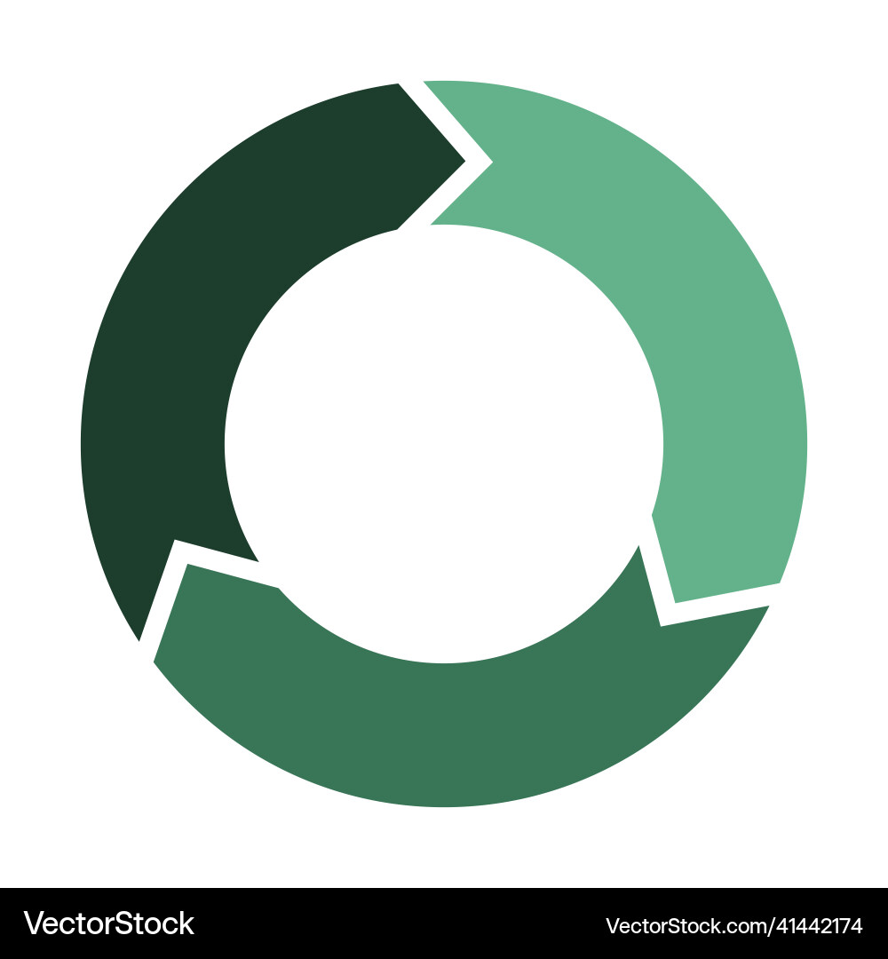 Renew & Refresh Circle - 3 Arrows vector image
