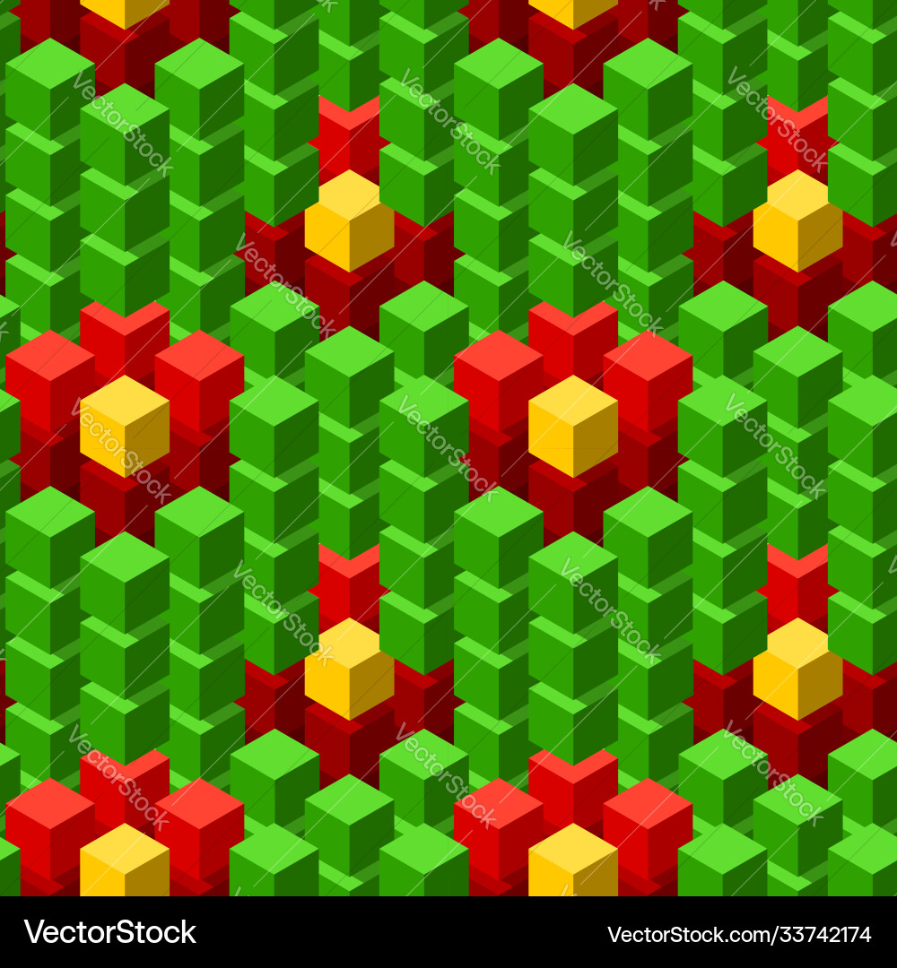 Seamless pattern with geometric cubes colorful Seamless pattern with geometric cubes colorful vector image