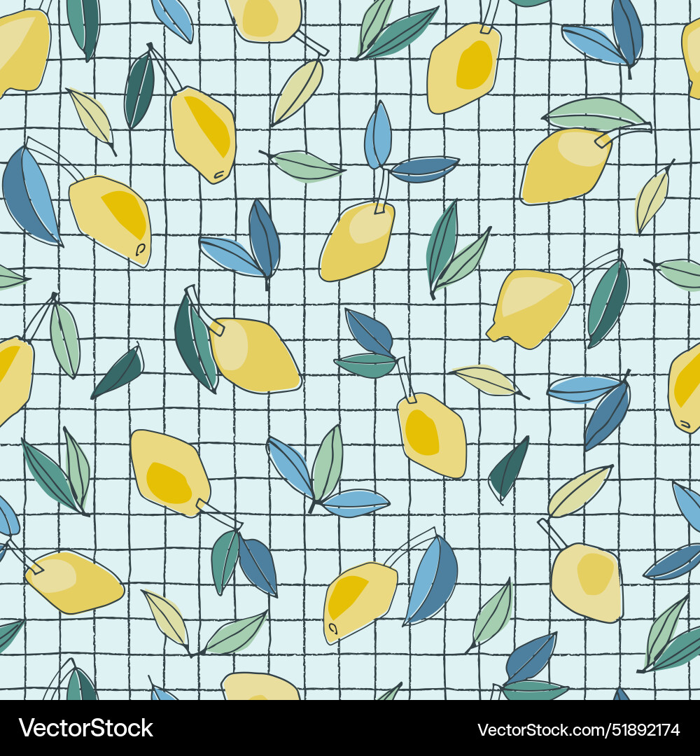Seamless pattern with lemons for textile design Seamless pattern with lemons for textile design vector image