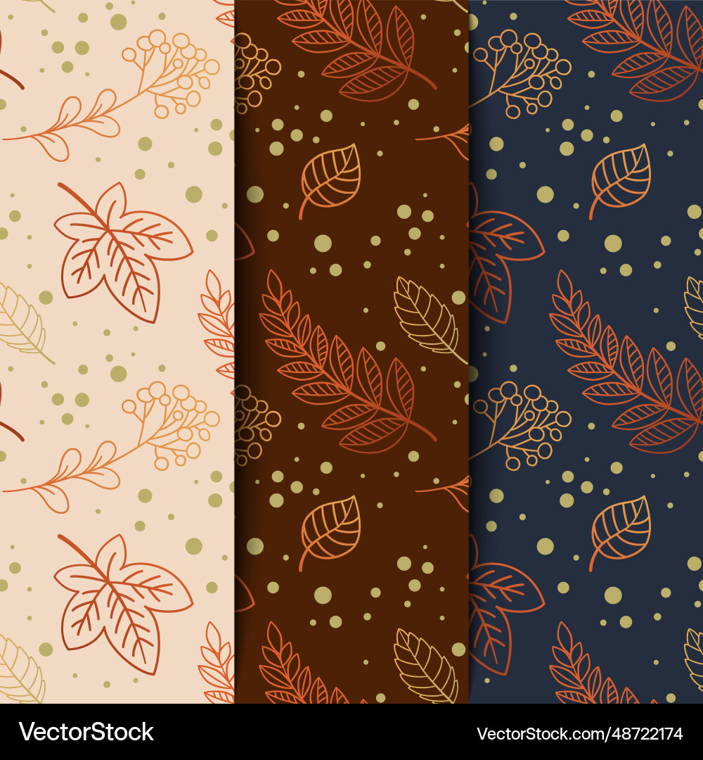 Set of seamless autumn patterns Vector Image