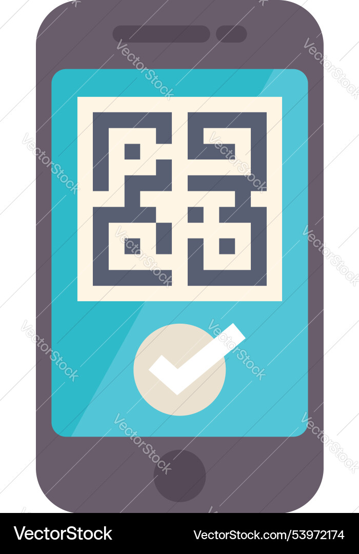 Smartphone scanning qr code successfully Smartphone scanning qr code successfully vector image