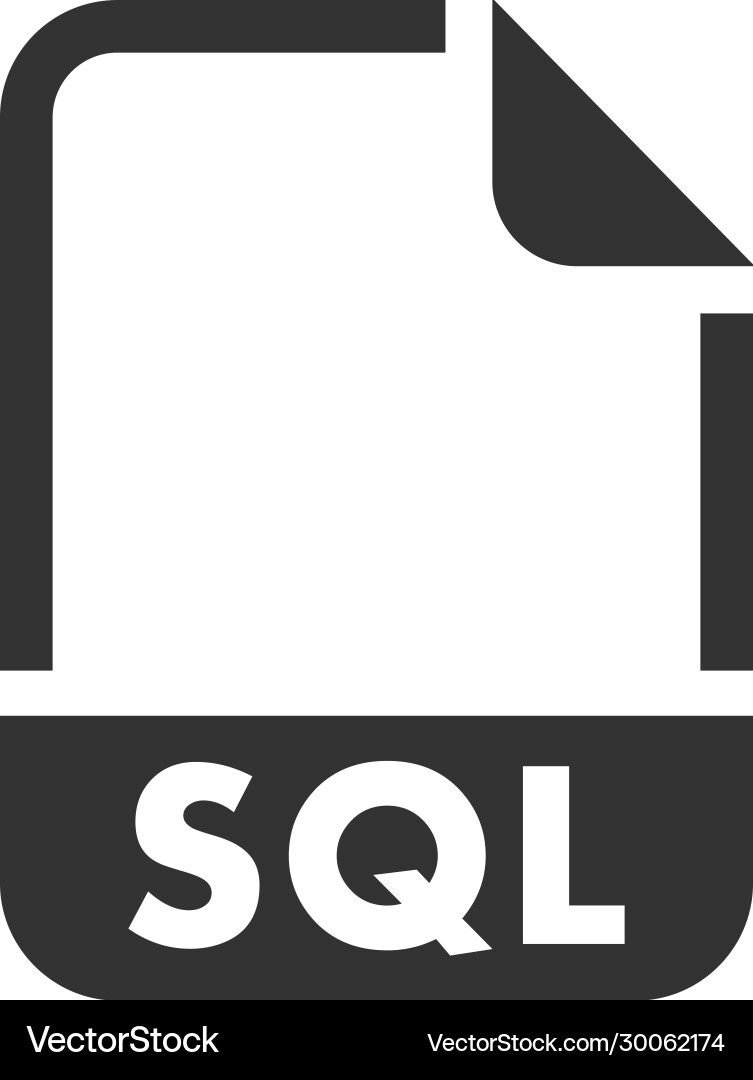 Sql file format icon vector image