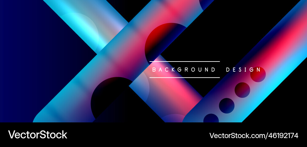 Techno round shapes lines abstract background Vector Image