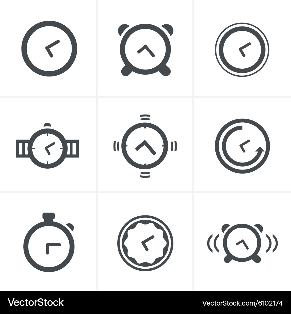 Time clock icons set design Vector Image