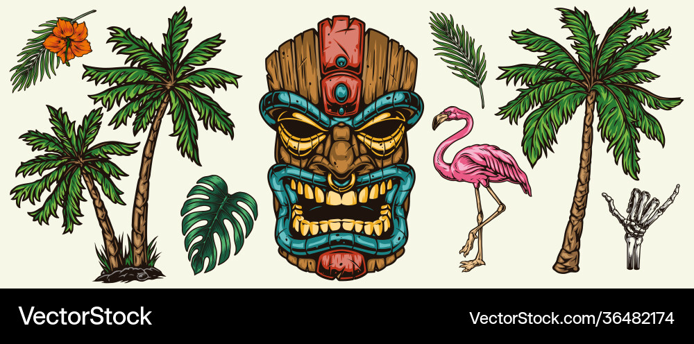 Tropical Tiki Shaka vector image