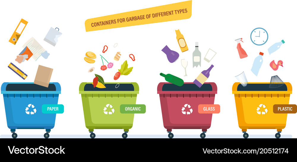 Waste Management Containers Vector Image