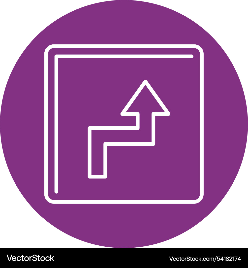 Zigzag arrow line circle icon Vector Image