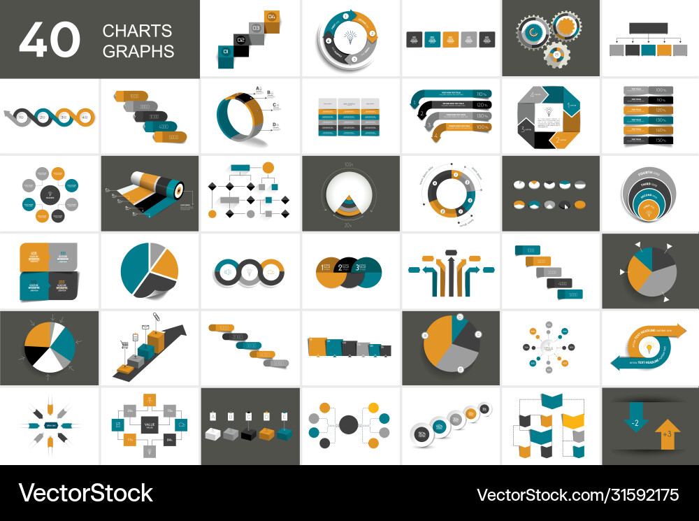 Big set chart graph scheme infographic vector image