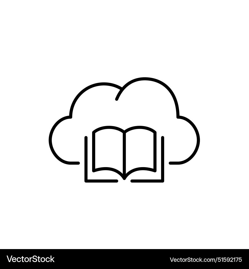 Book and cloud data storage reading platform Book and cloud data storage reading platform vector image