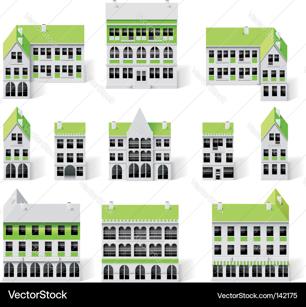 Building Icons - Cityscape Collection vector image