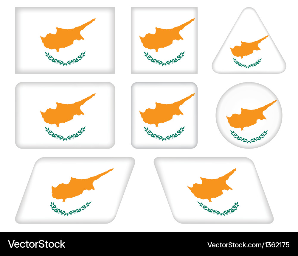 Buttons with flag of cyprus Vector Image