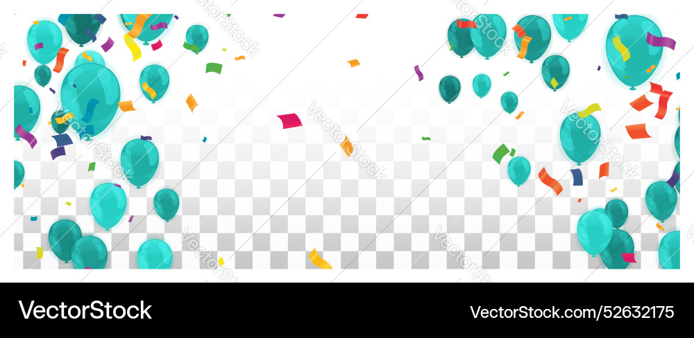 Celebration party banner with green balloons Celebration party banner with green balloons vector image