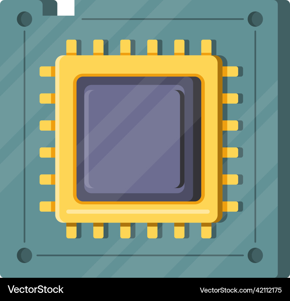 Central computer processor microchip cpu technical Central computer processor microchip cpu technical vector image