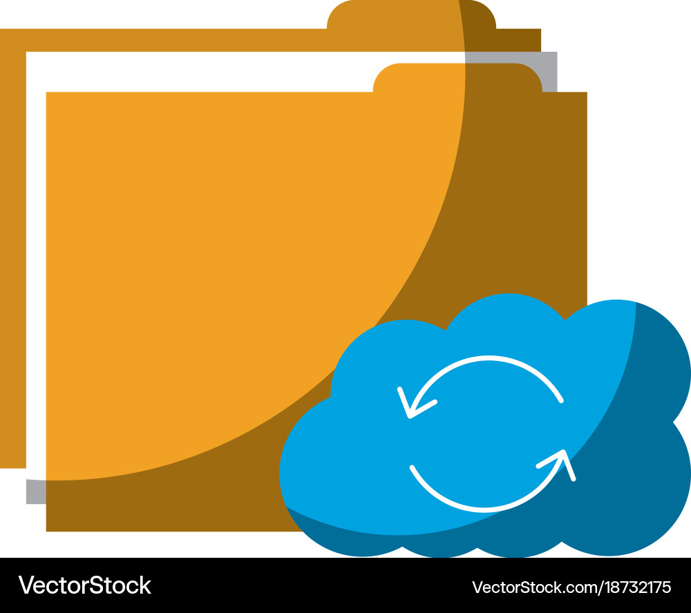Cloud folder storage sharing system file vector image