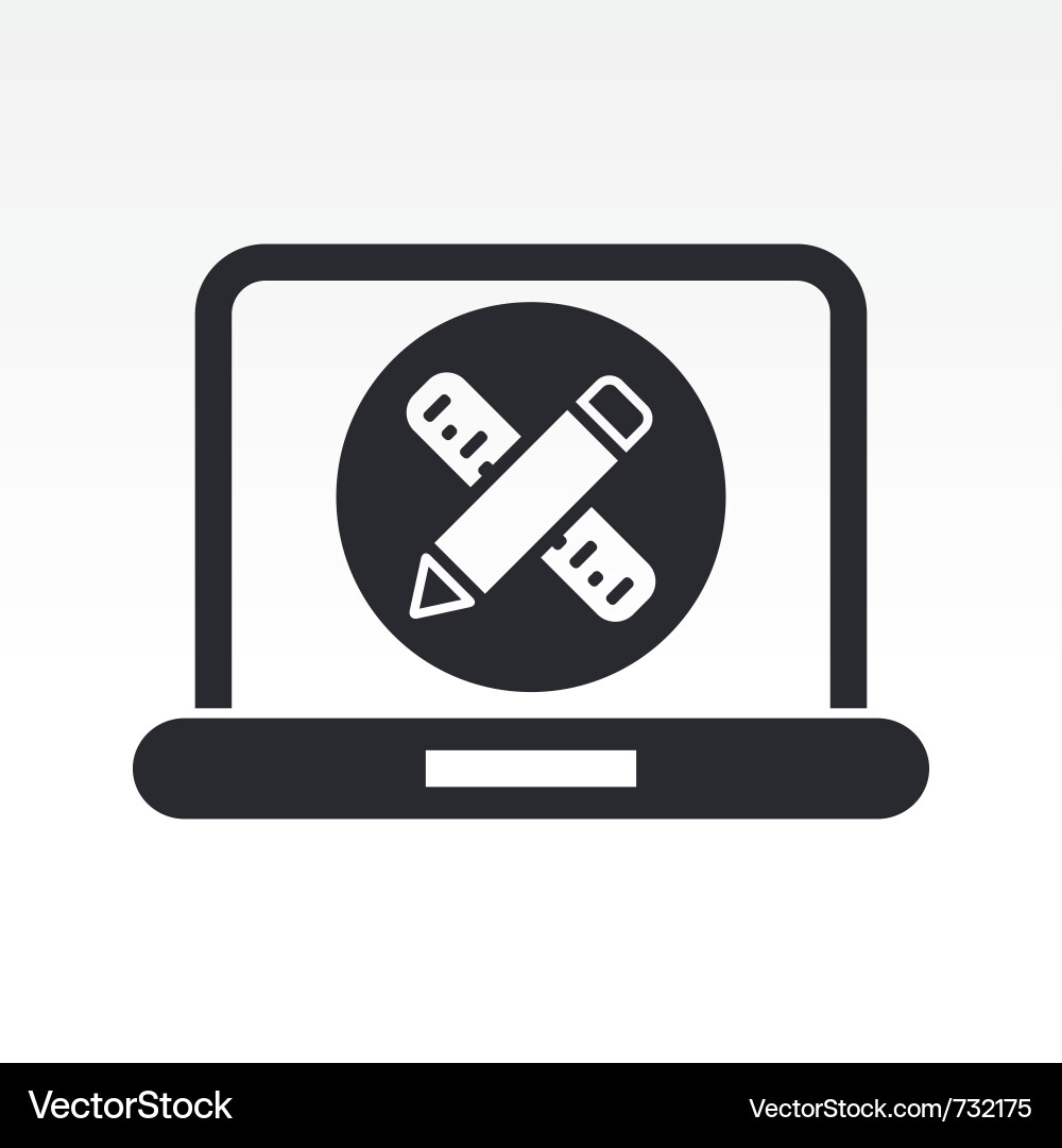 Computer Icon - Digital Symbol Vector Image