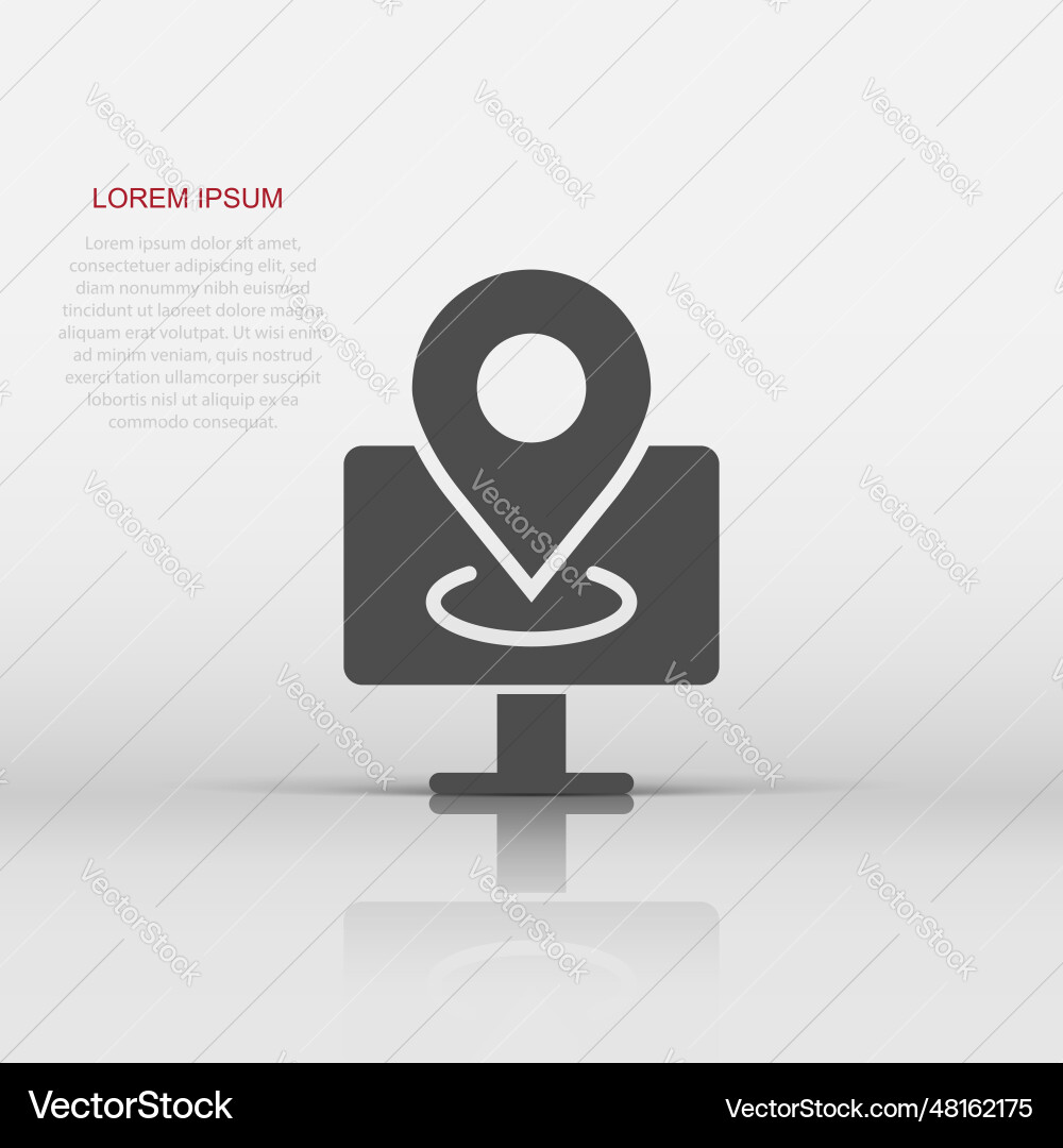 Computer navigation icon in flat style monitor Computer navigation icon in flat style monitor vector image