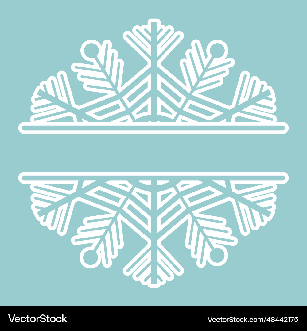 Decoration snowflake frame monogram for text Decoration snowflake frame monogram for text vector image