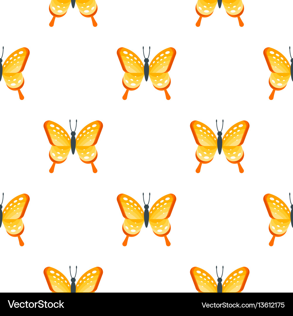 Flat style seamless pattern with butterfly Vector Image