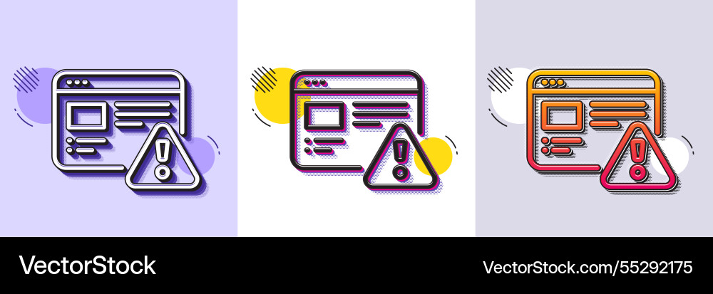 Internet warning line icon attention triangle Internet warning line icon attention triangle vector image