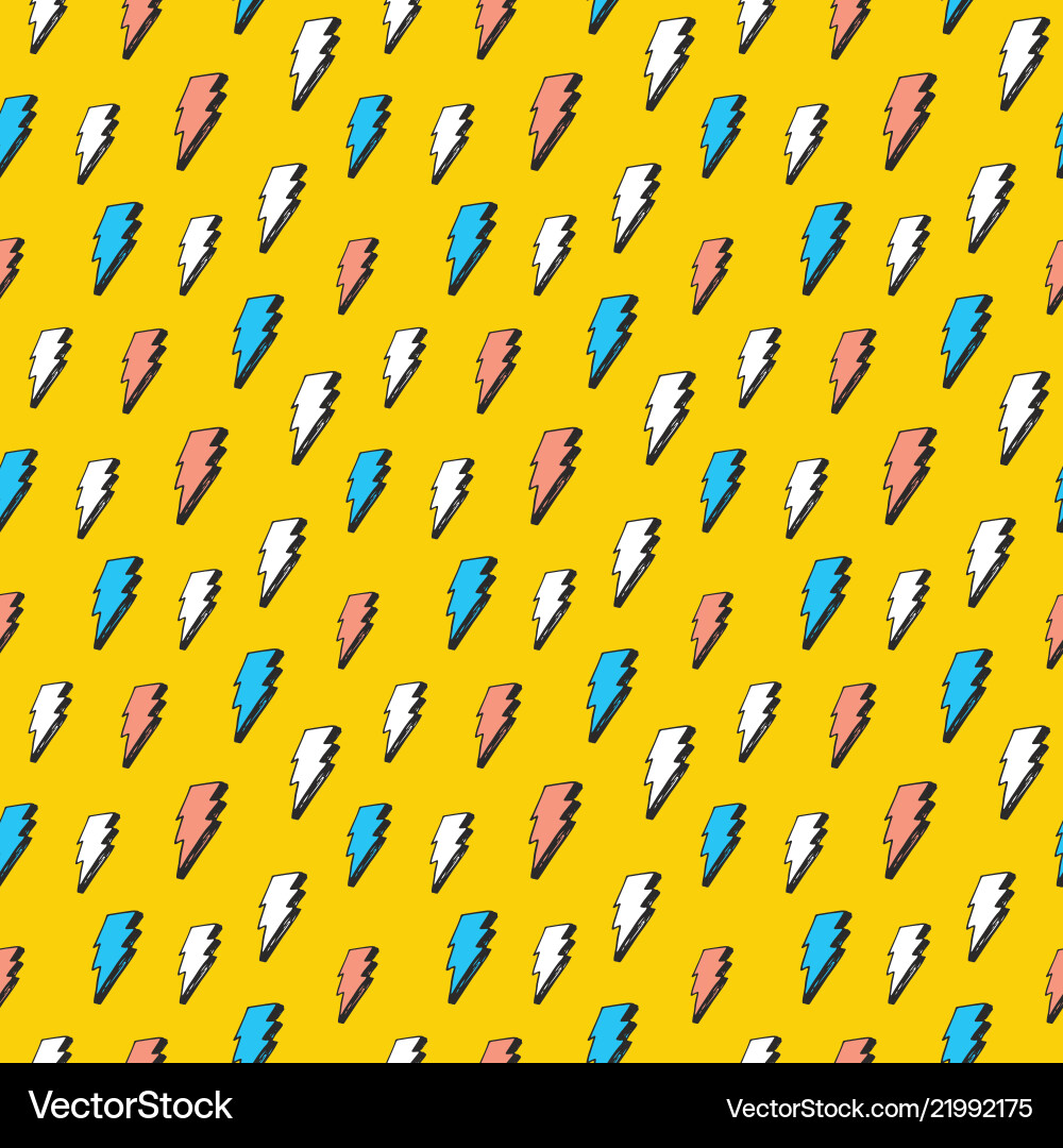 Lightning seamless pattern hand drawn sketched Lightning seamless pattern hand drawn sketched vector image