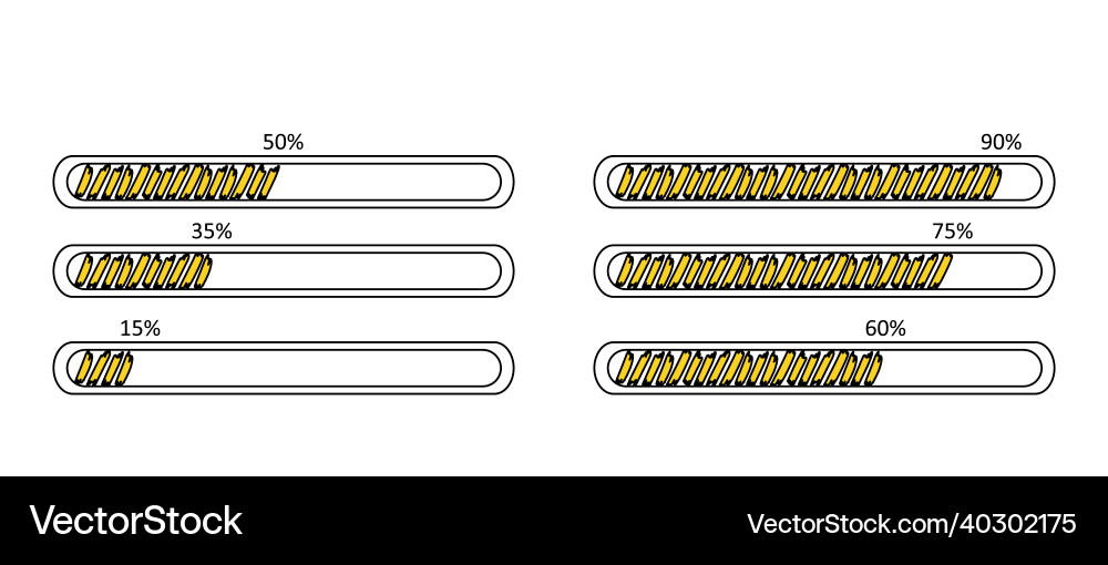 Loading bar progress status templates isolated Loading bar progress status templates isolated vector image