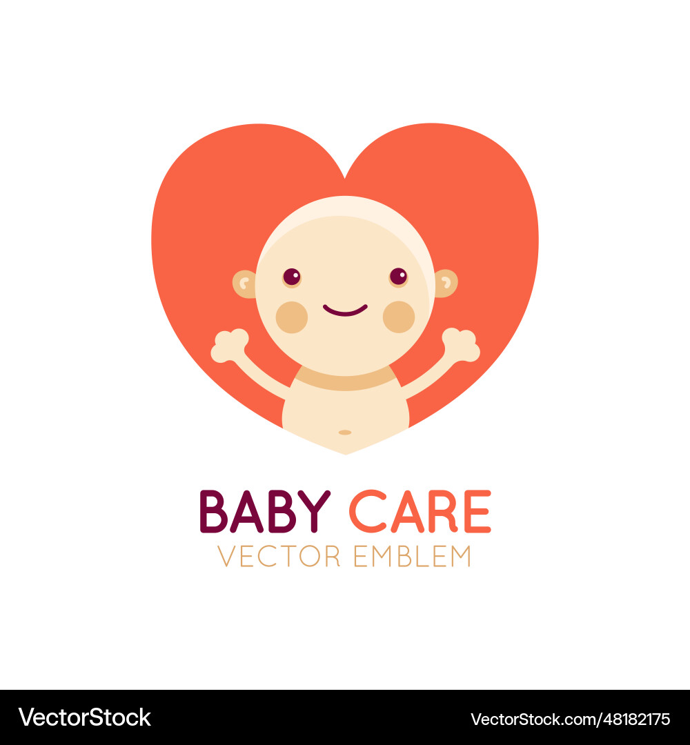 Logo design element and emblem - baby care vector image