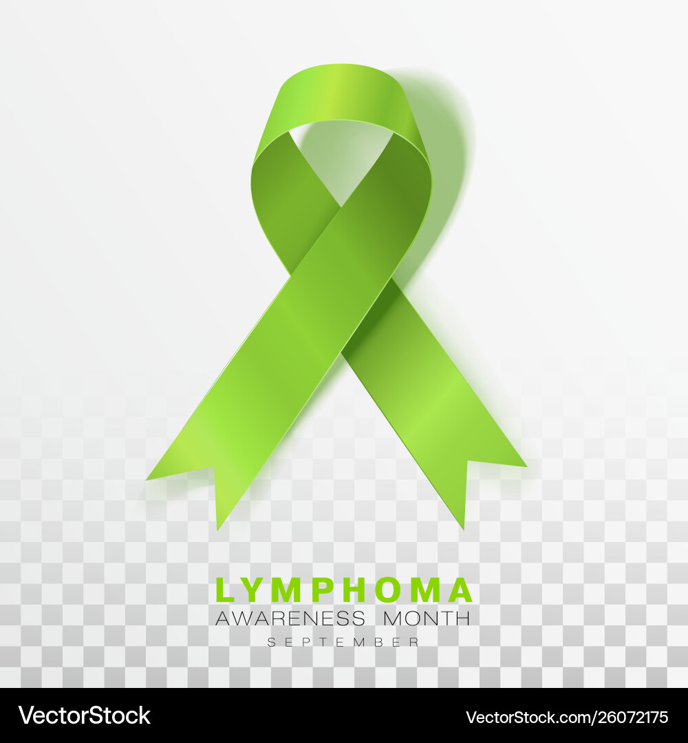 Lymphoma awareness month lime green color ribbon Lymphoma awareness month lime green color ribbon vector image