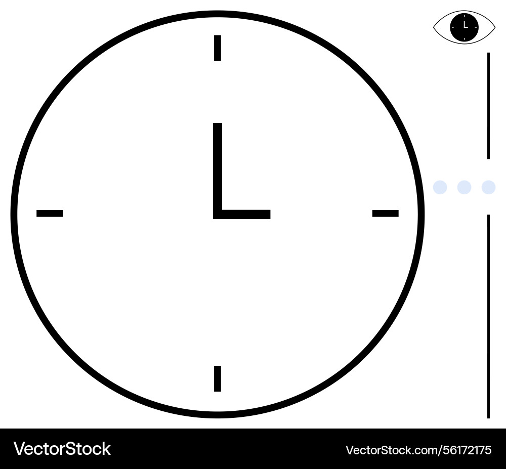 Minimalist clock design representing time Minimalist clock design representing time vector image