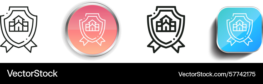 Protection icon thin linear regular and button Protection icon thin linear regular and button vector image