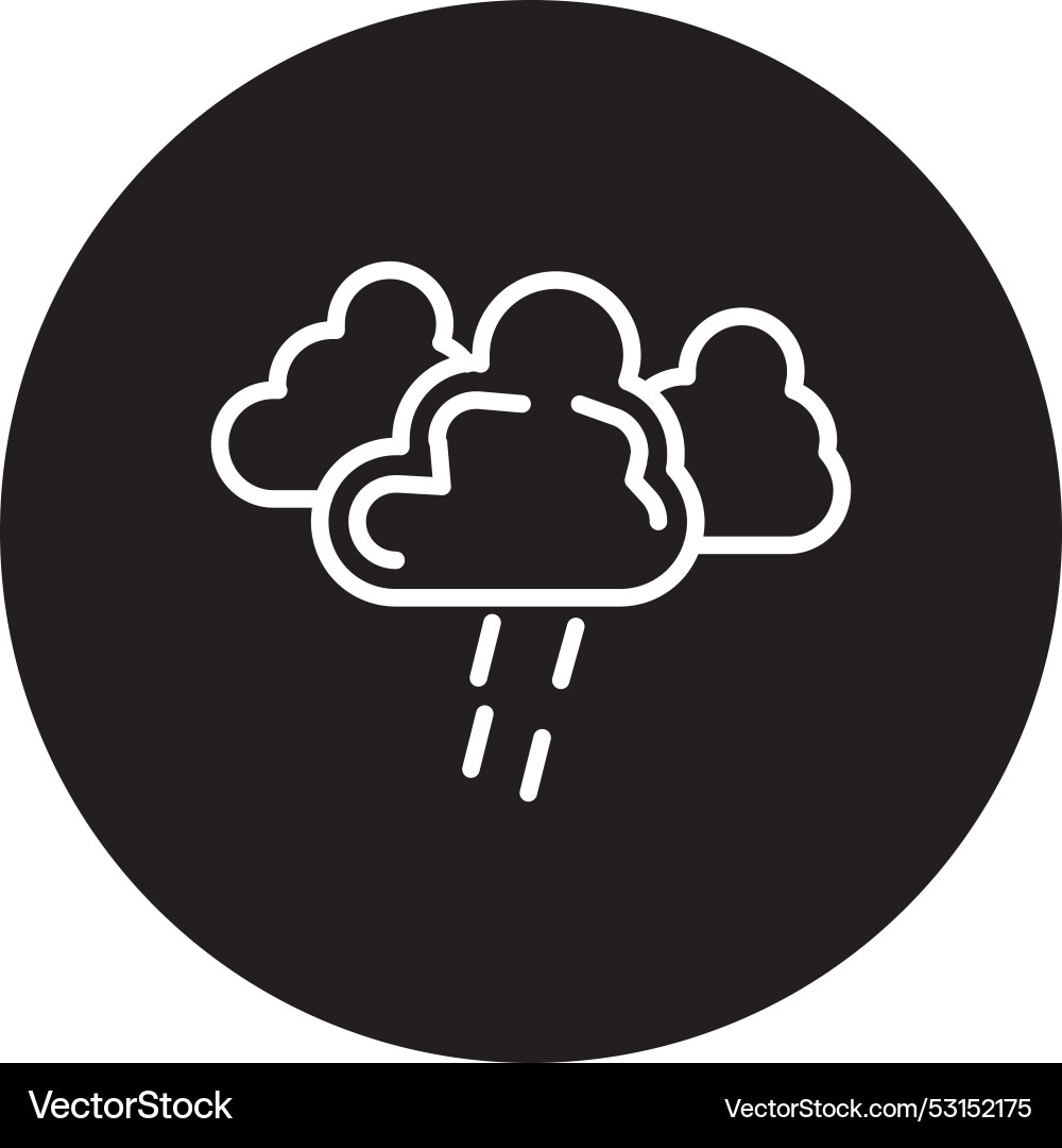 Rain line inverted icon Vector Image