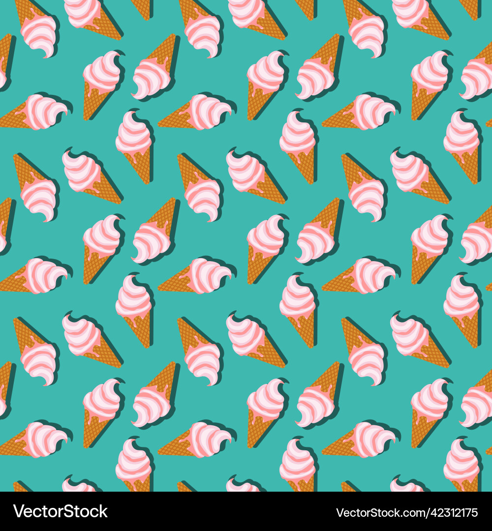 Seamless pattern with waffle cones and frozen Seamless pattern with waffle cones and frozen vector image